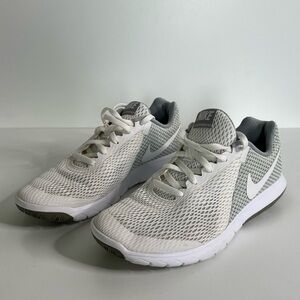 Nike Flex Mesh White and Gray Running Shoes Women’s 6.5